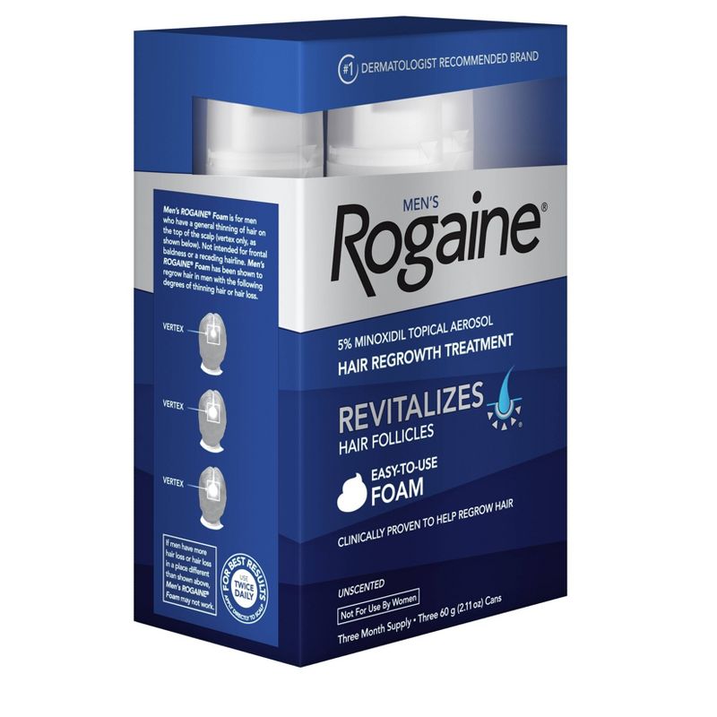 Men's Rogaine 5% Minoxidil Foam for Hair Regrowth - 3-Month Supply