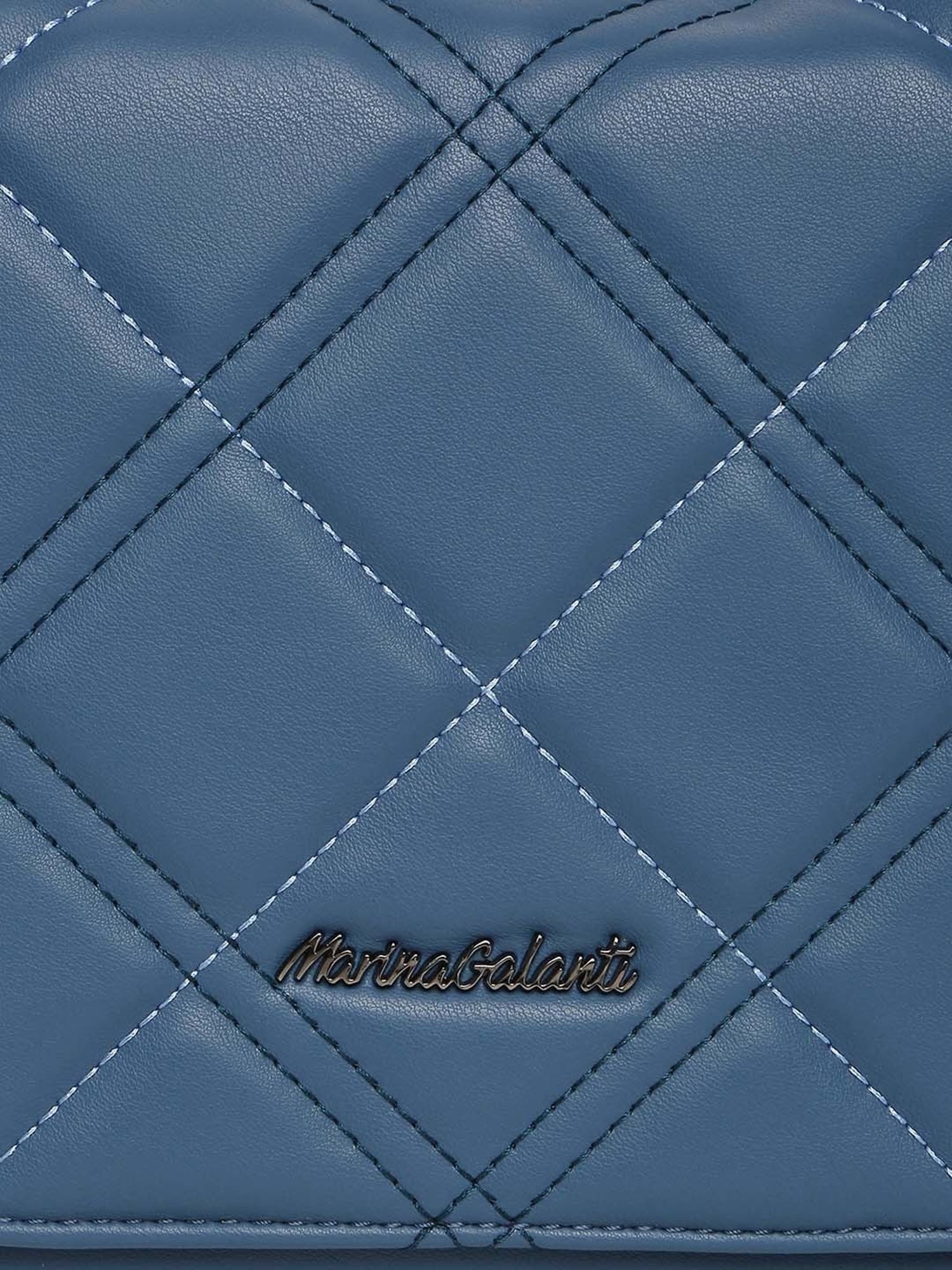 Marina Galanti Blue Quilted Medium Sling Handbag