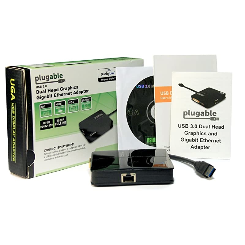 USB 30 Universal Mini Laptop Docking Station for Windows Dual Video HDMI and DVIVGA Gigabit Ethernet