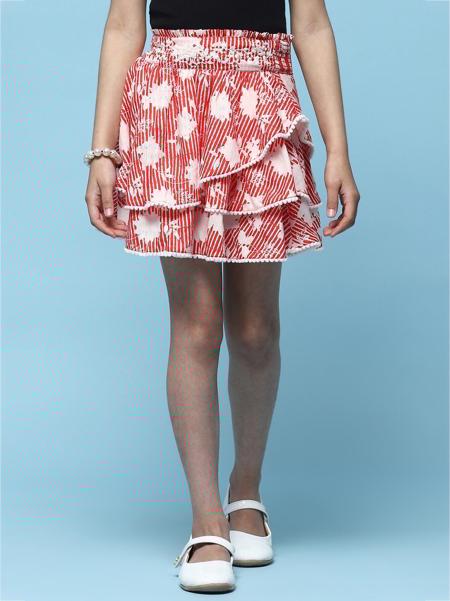 Angel & Rocket Kids Pink Floral Print Skirt