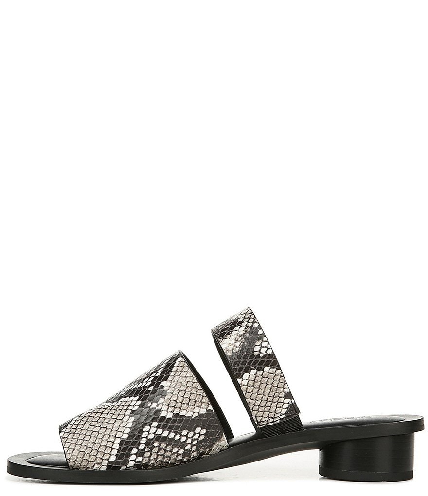 Sarto by Franco Sarto Trixie Snake Print Leather Toe Ring Slide Sandals