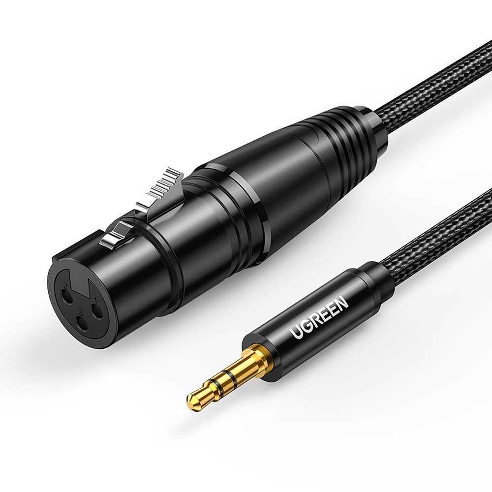 UGREEN AV182 3.5mm AUX Male to XLR Female Audio Cable 1m 2m HiFi Audio Cabe for Microphone Desktop Sound Card-1M