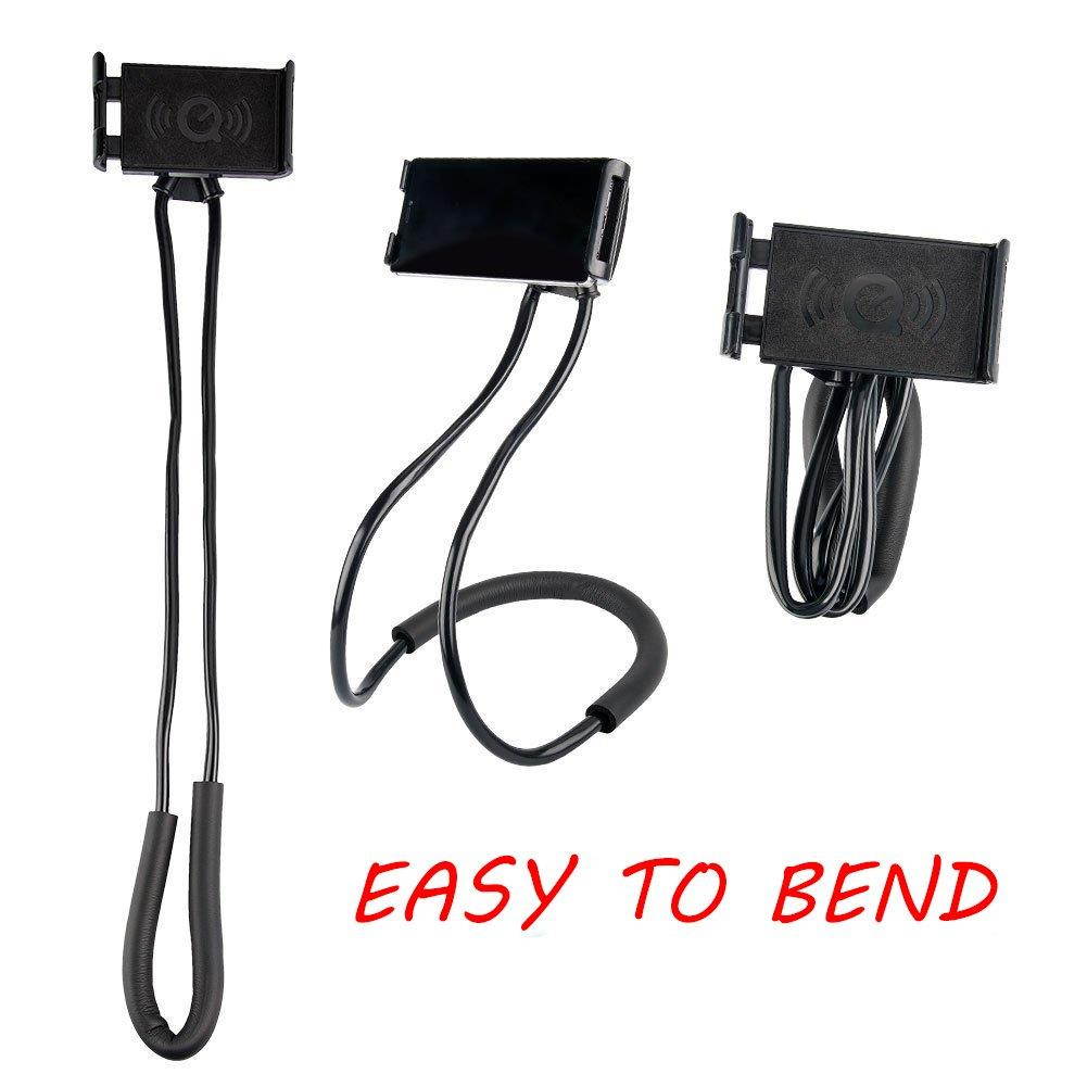 Cell Phone Neck Holder, Lazy Neck Phone Holder, Universal Neck Phone Holder, Hanging Phone Holder Free Your Hands for iPhone and Android Smartphone (Black)