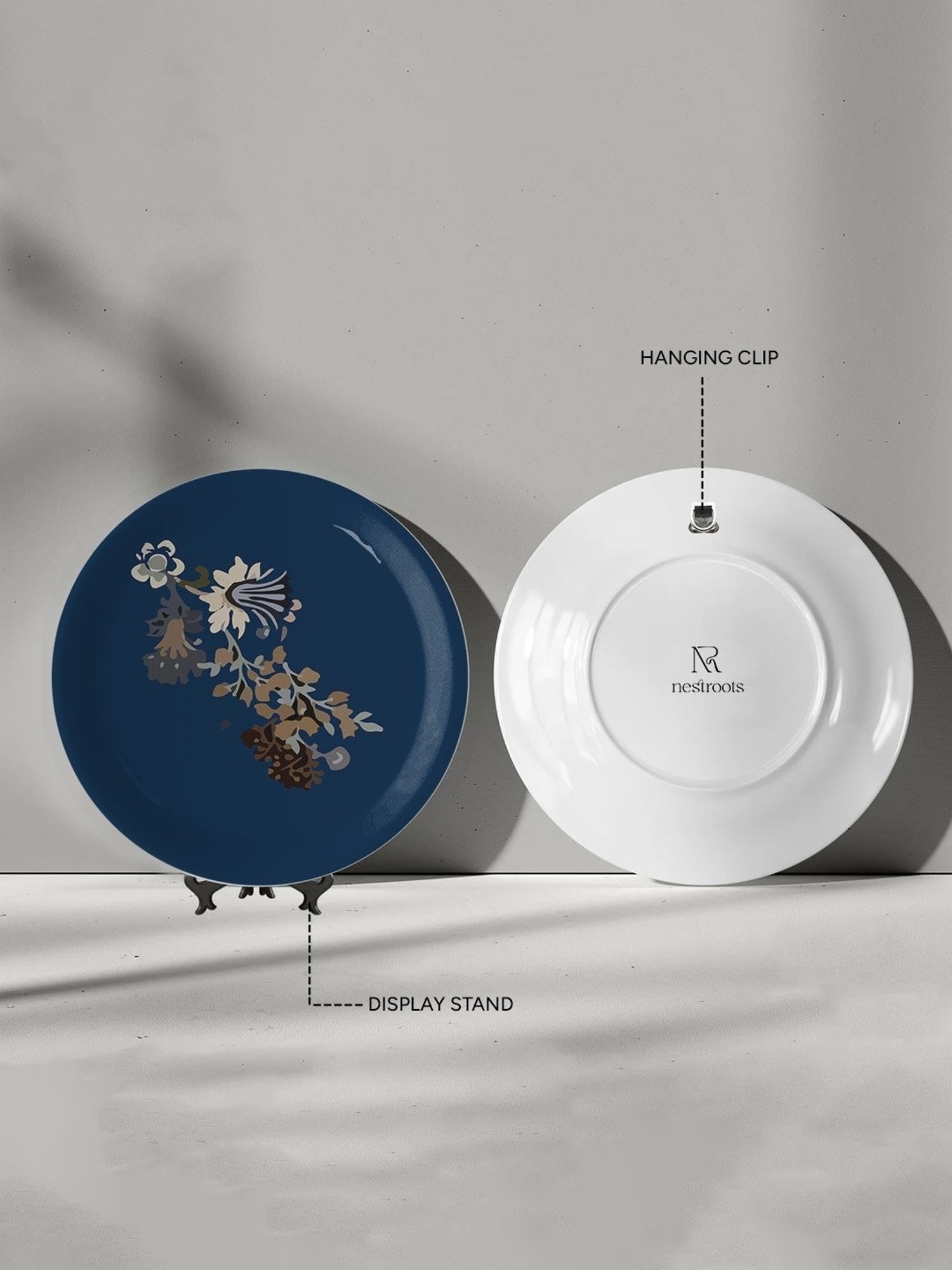 Nestroots Classic Flower Multicolor Porcelain Wall Plate