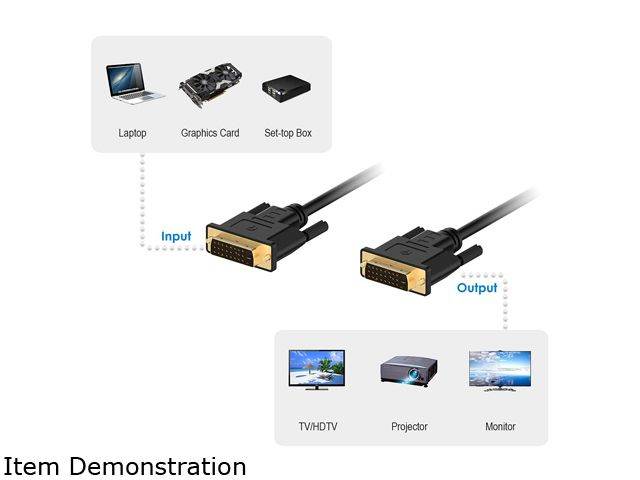 DAT 7321D Black Male to Male One DVI-D to DVI-D Single Link Cable
