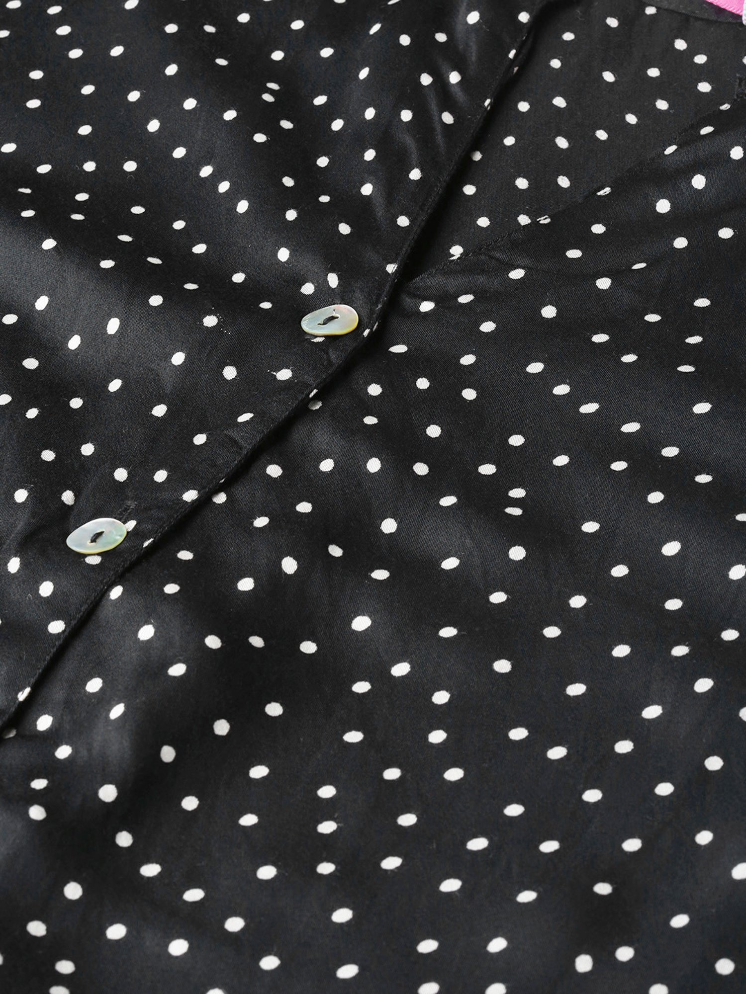 theRebelinme Black Printed Regular Fit Shirt