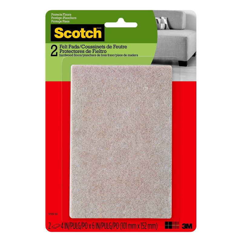 Scotch 3" 4pk Felt Pads Brown