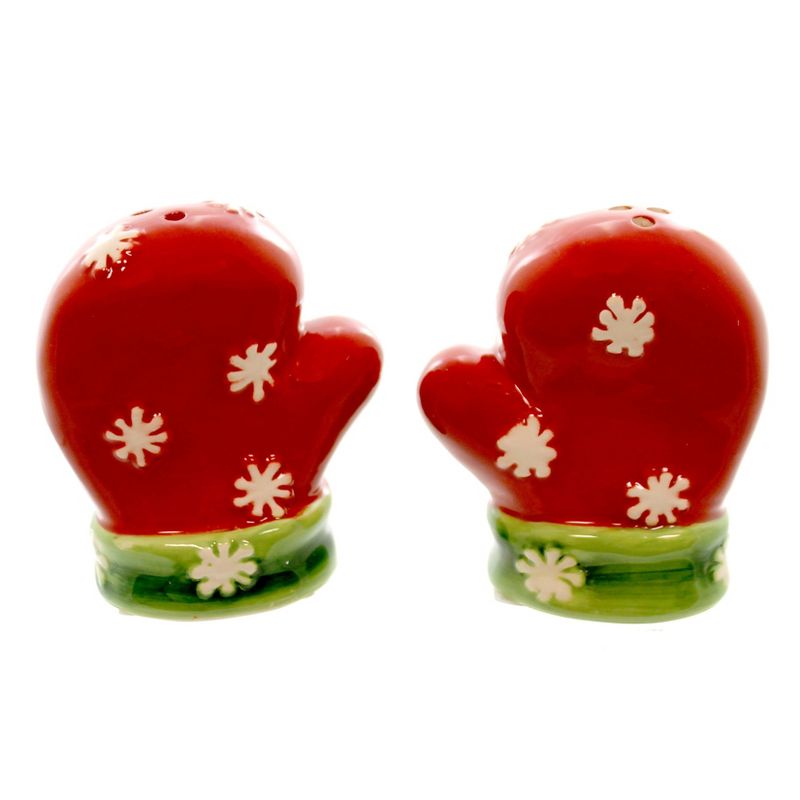 Tabletop Red Mittens Salt And Pepper Shaker Christmas Ceramic Burton & Burton  -  Salt And Pepper Shaker Sets