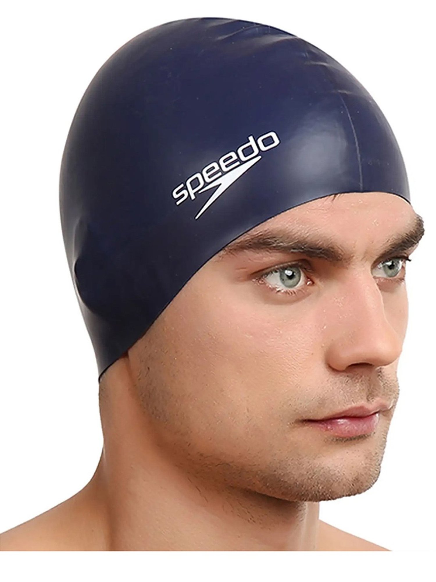 Speedo Unisex Flat Silicone Swim Cap (Navy)