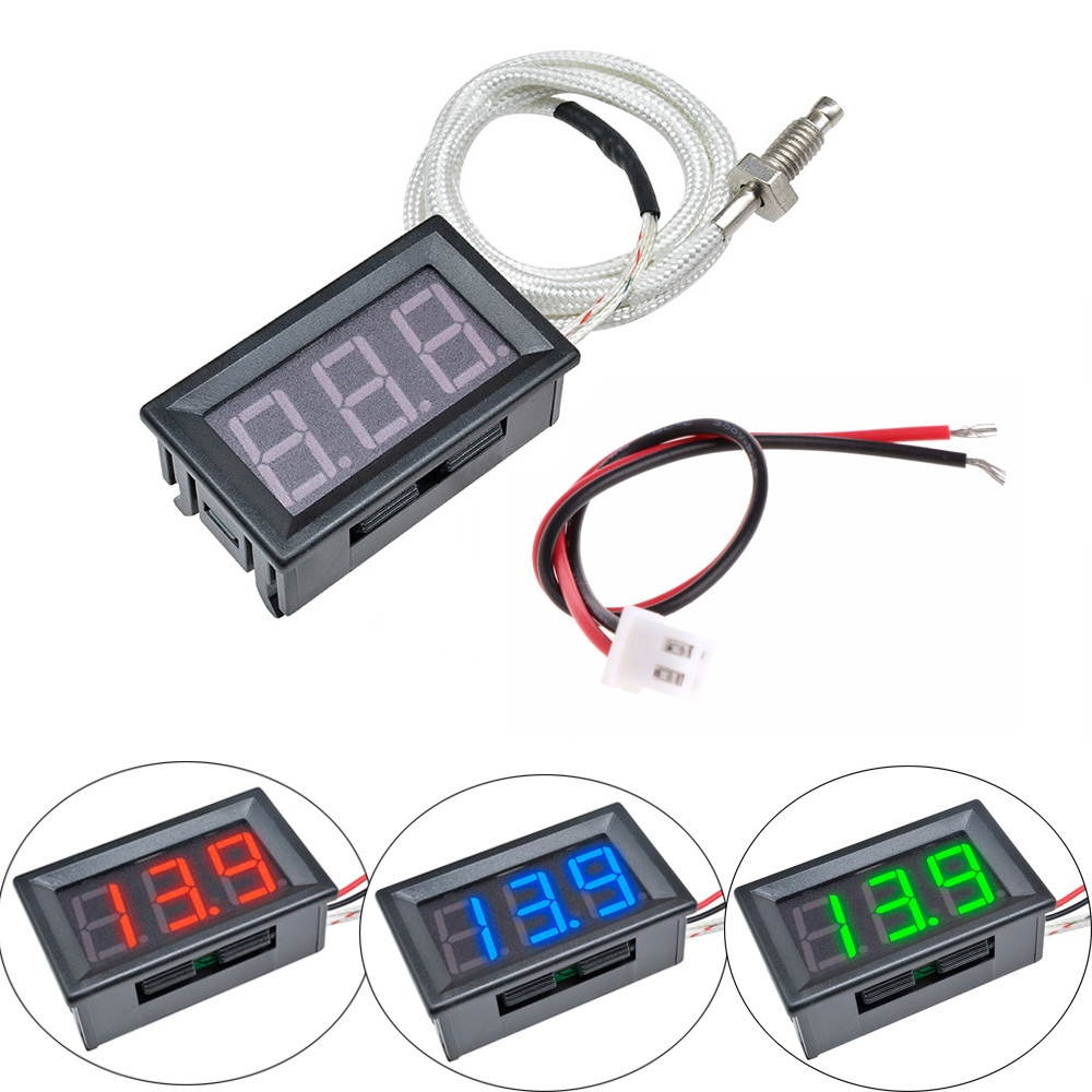 3pcs XH-B310 Digital Tube Red LED Display Thermometer 12V Temperature Meter K-type M6 Thread Thermocouple Tester -30~800C Thermograph