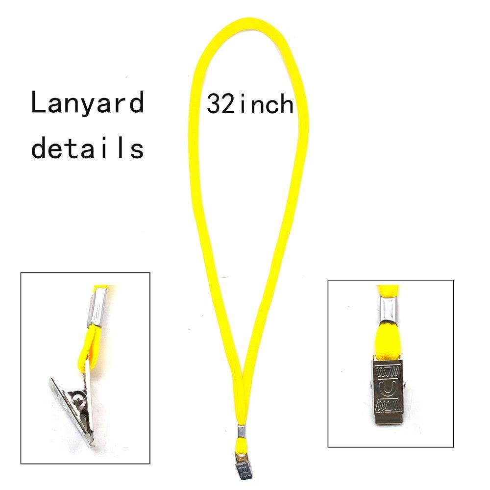 Lanldc 32-inch Cotton Neck Lanyards for Id Badges with Clip,50 Pack for Office ID Name Tags and Badge Holders Attachment (Yellow)