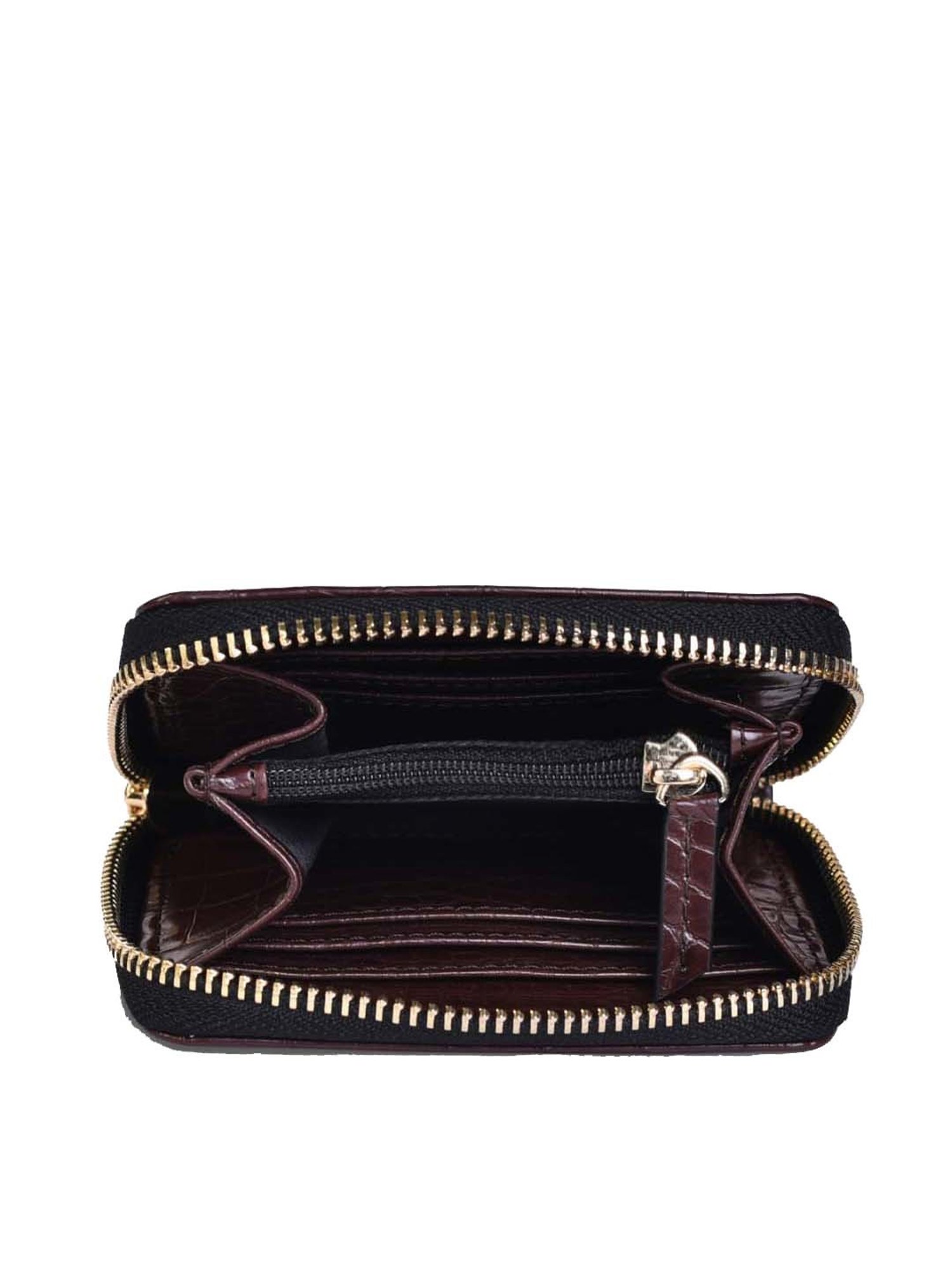 BELWABA Brown Textured Zip Around Wallet for Women
