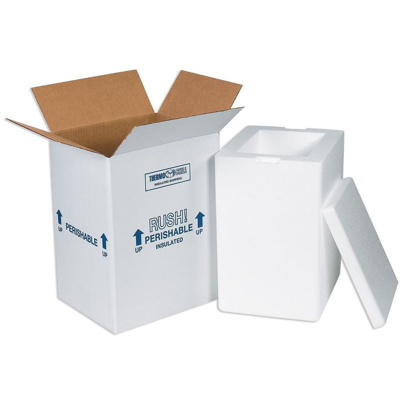 The Packaging Wholesalers Insulated Shipping Kits 8" x 6" x 12" White 1/Case 212C