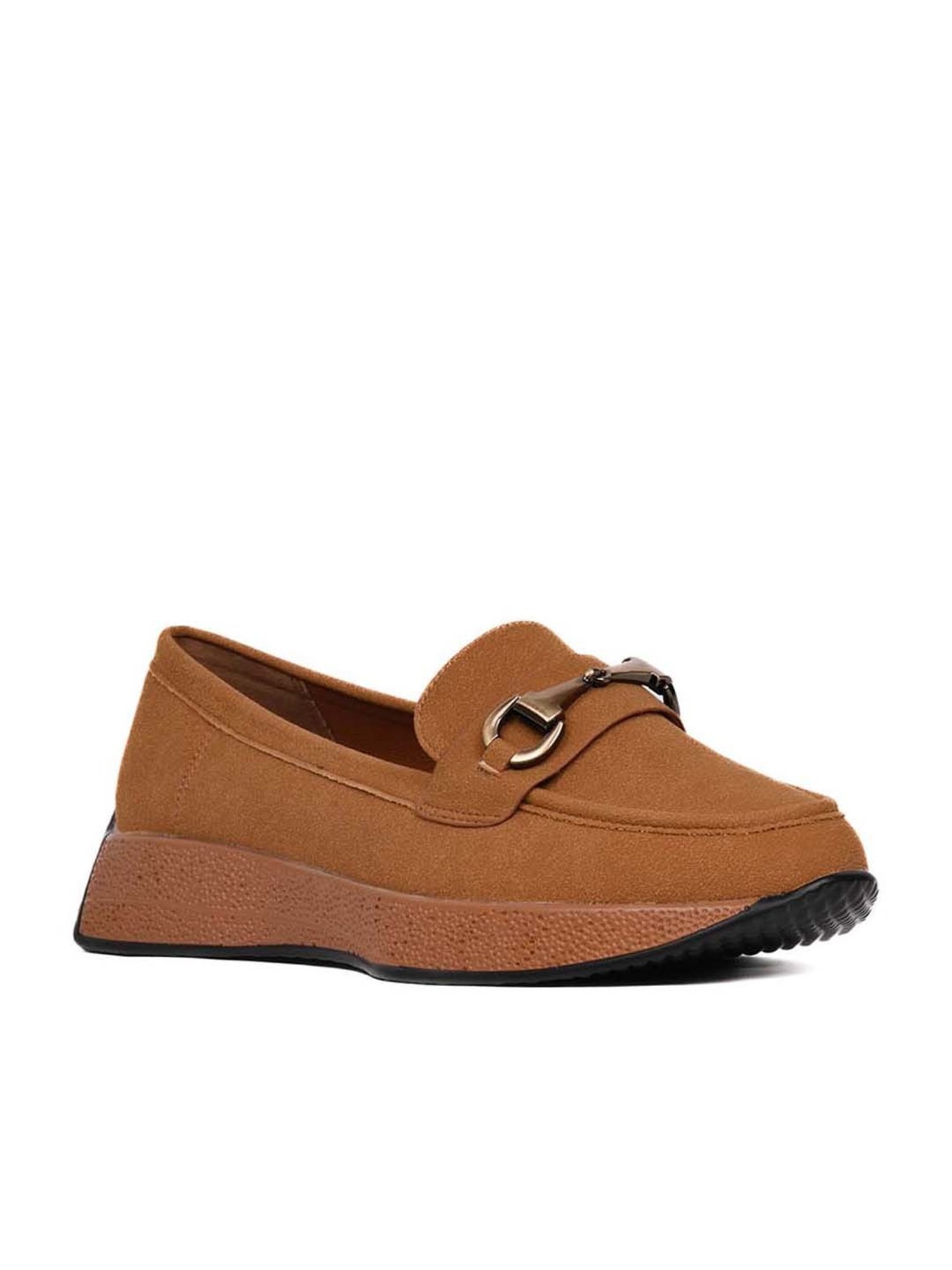 Jove Women's Camel Wedge Loafers