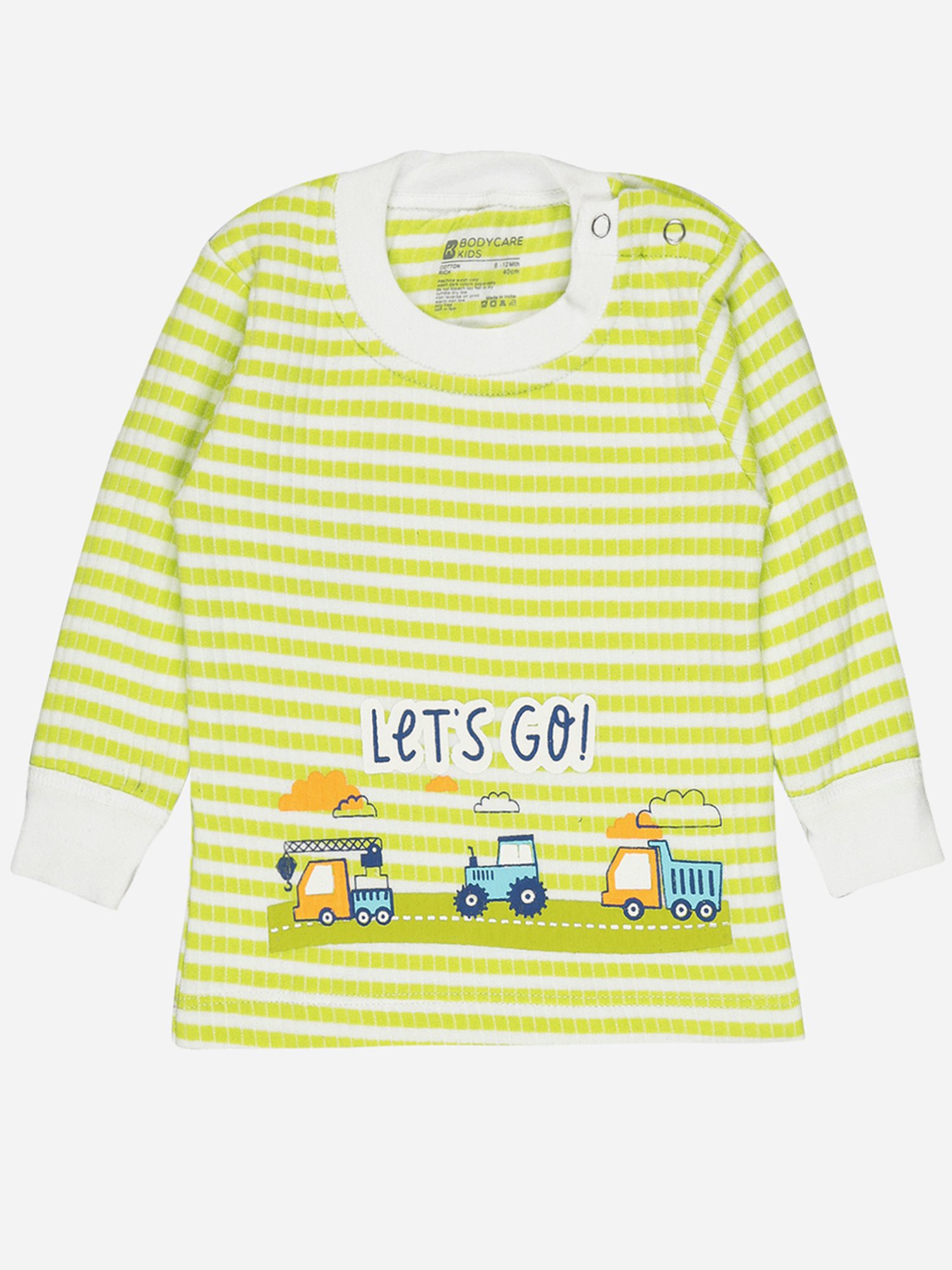 Bodycare Kids Green Printed Full Sleeves T-Shirt with Pants