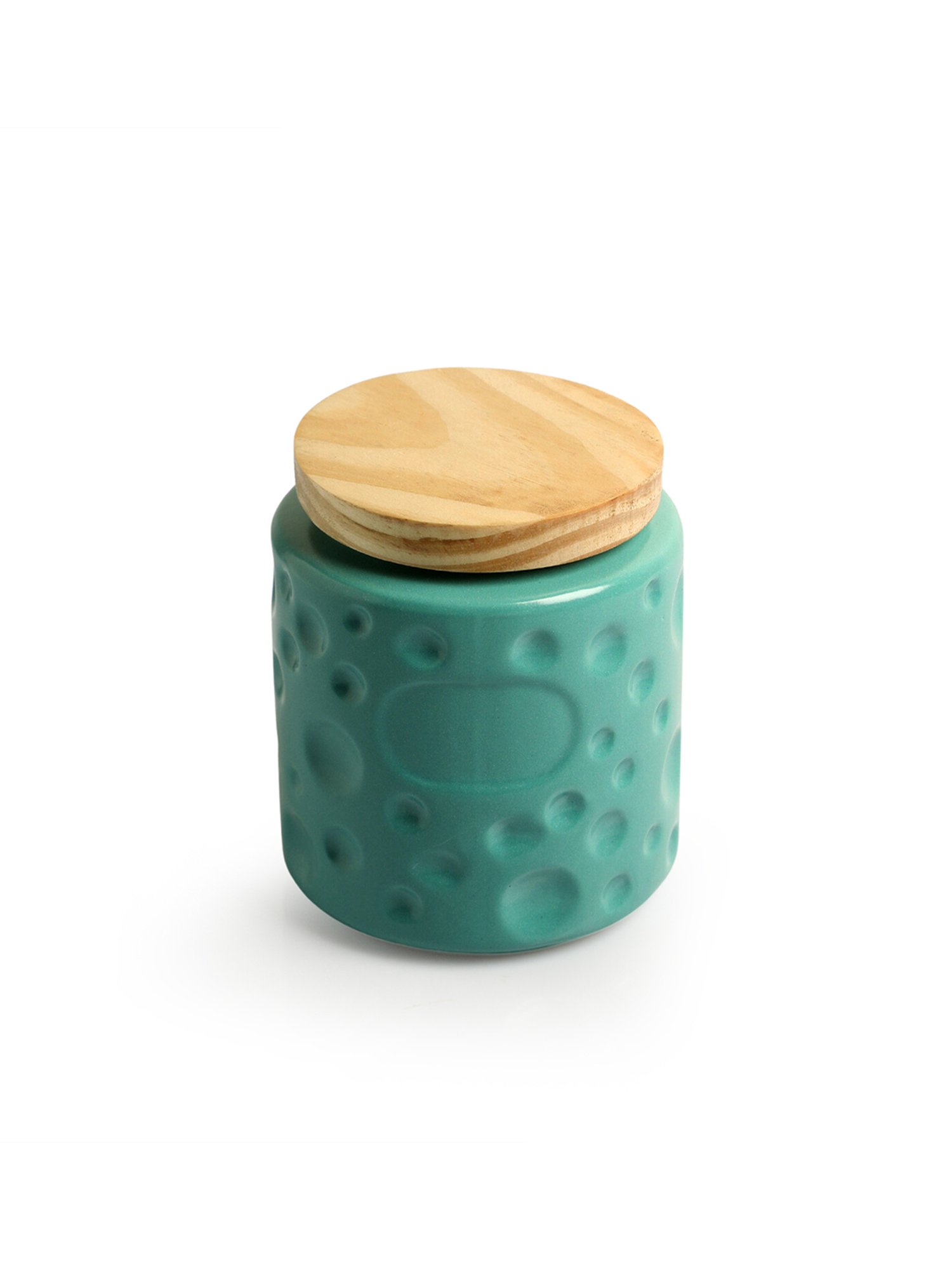 ExclusiveLane Vibrant Green Ceramic Jars & Containers - Set of 2, 720 ML