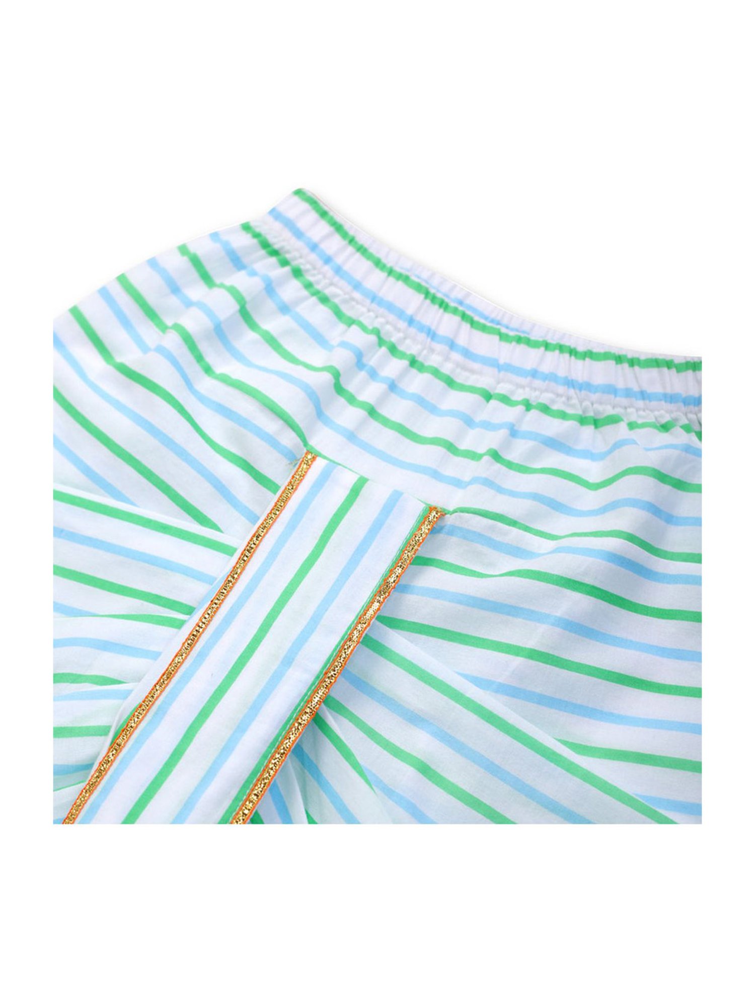 Pranava organics Kids Yellow & White Printed Full Sleeves Kurta Set