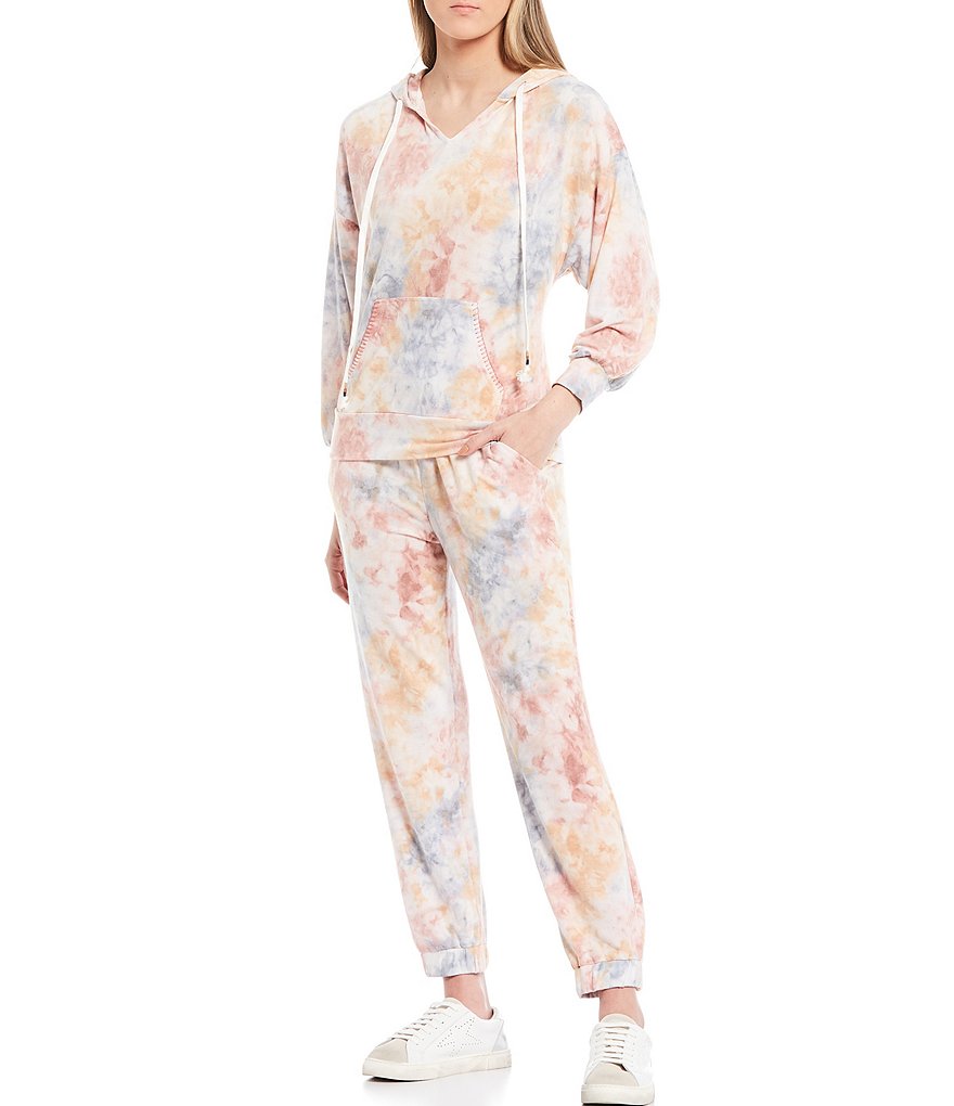 Skies Are Blue Tie Dye French Terry Coordinating Drawstring Joggers