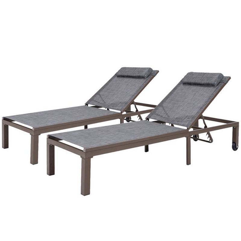 NewPort Outdoor Wicker Chaise Lounge - Dark Gray - Coaster