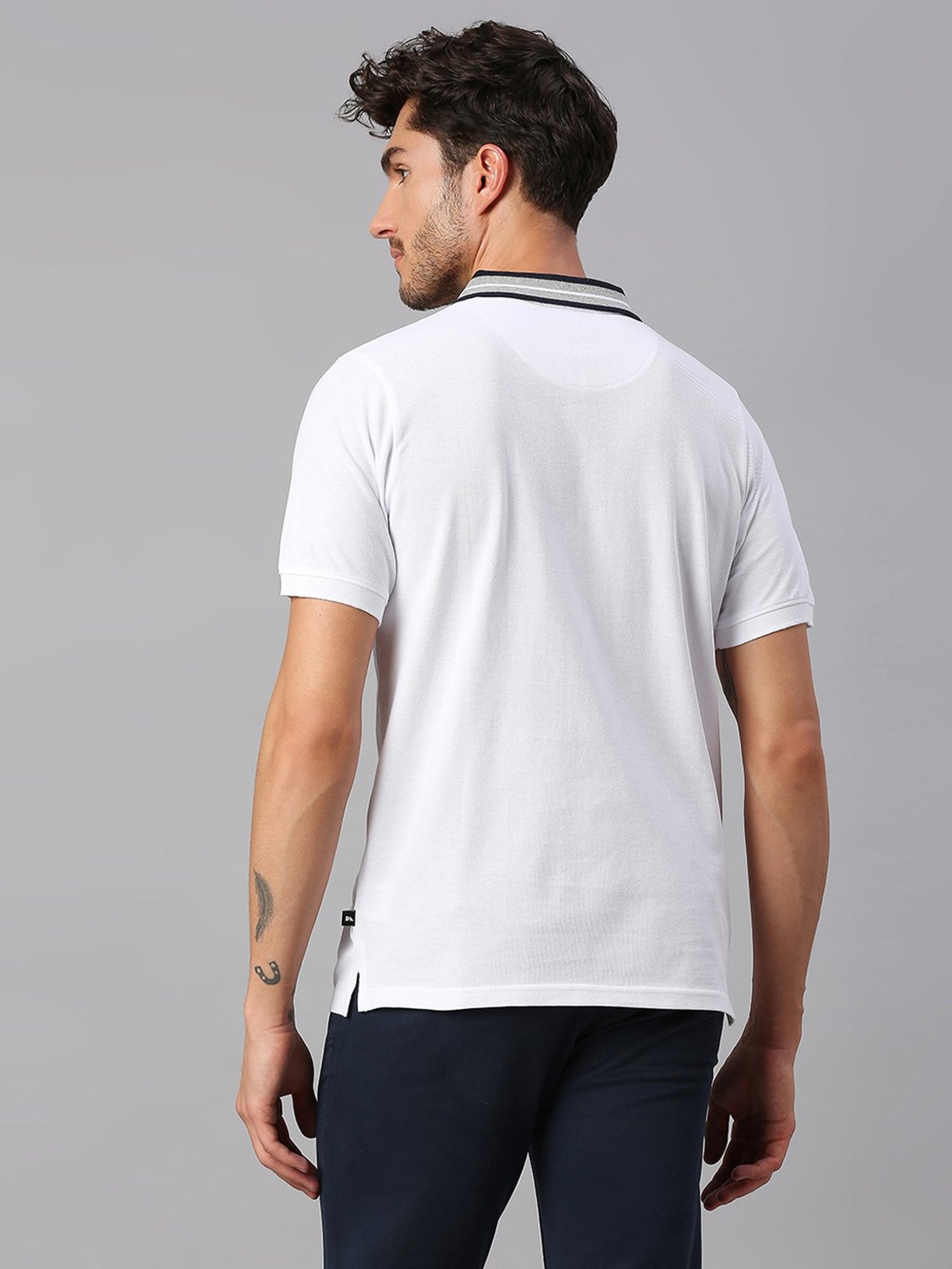 Dennis Lingo White Regular Fit Polo T-Shirt