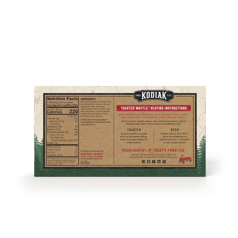 Kodiak Cakes Plant Protein Homestead Style Frozen Waffle - 10.72oz