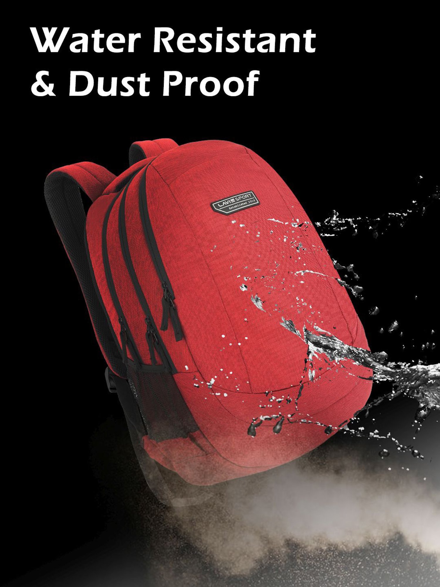 Lavie Sport Peak Red Polyester Solid Laptop Backpack - 34 Ltrs