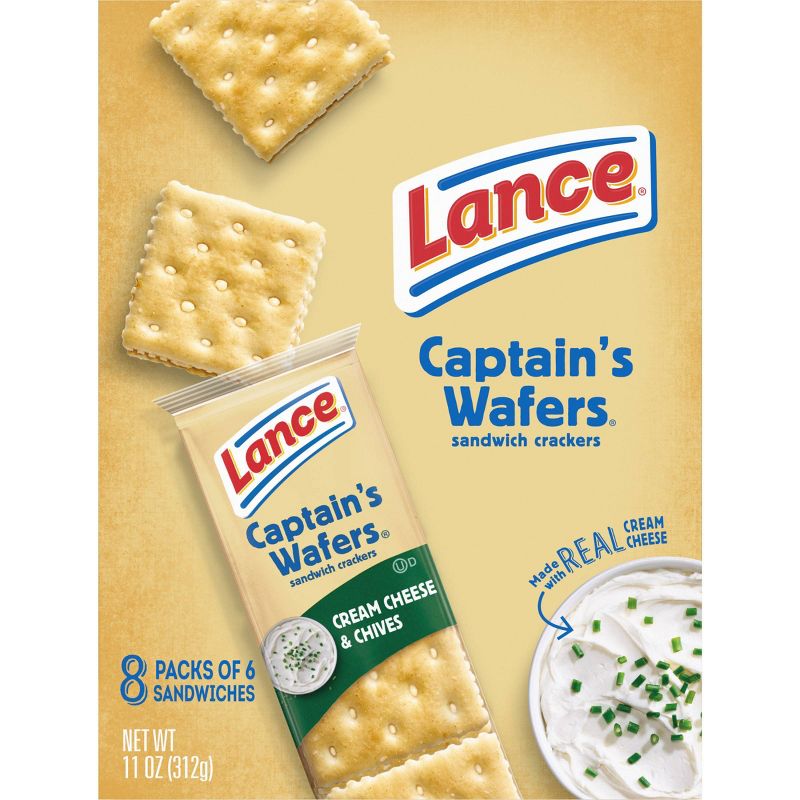 Lance Captain's Wafers Cream Cheese & Chives Cracker Sandwiches - 11oz / 8ct