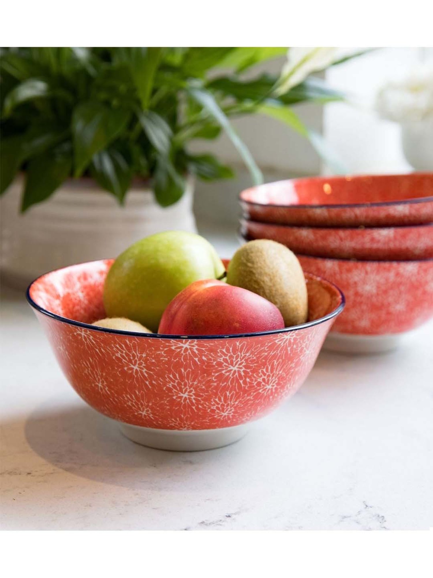 KitchenCraft Red Stoneware Fruit Bowl