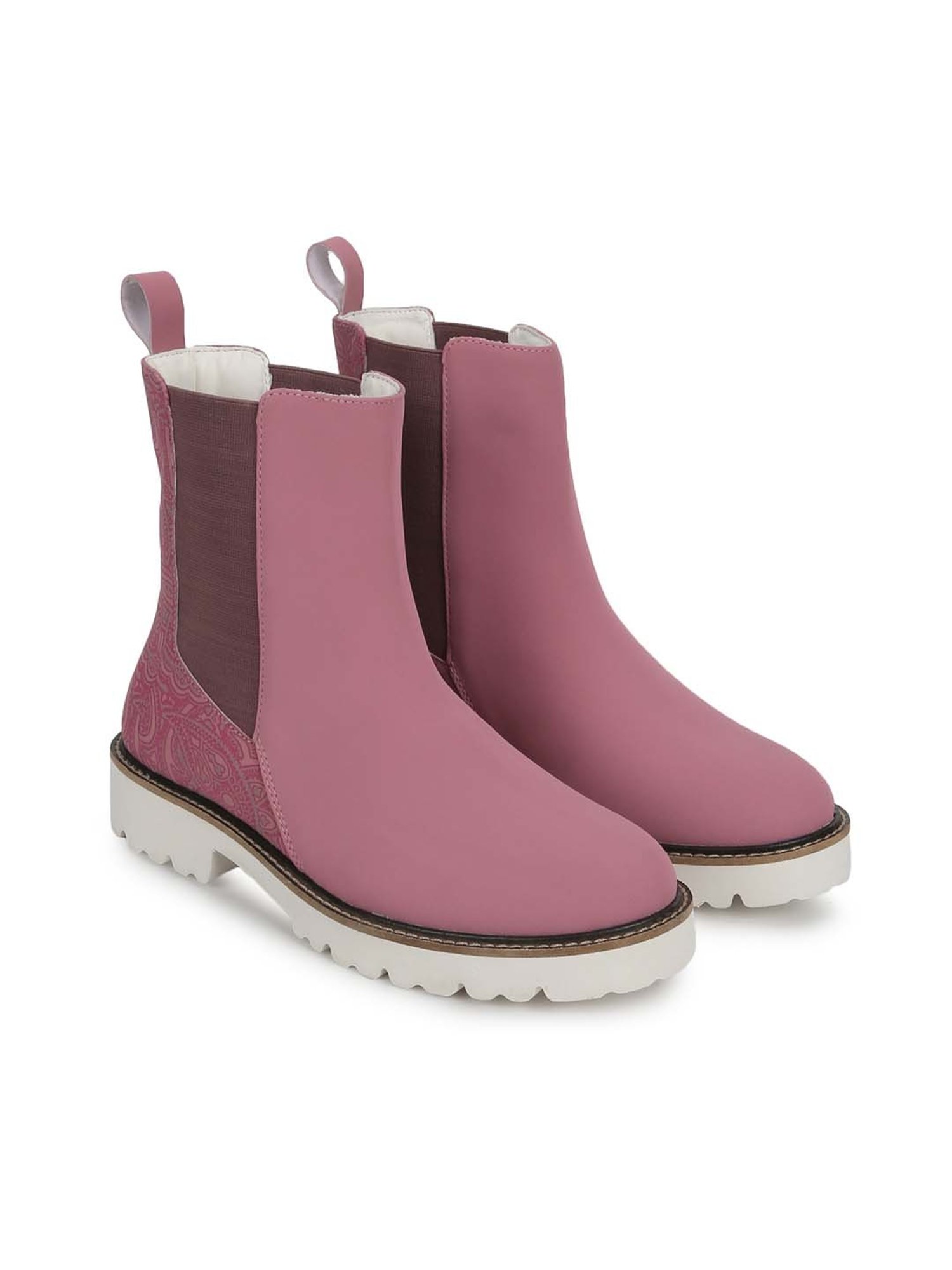Yoho Women's Pink Chelsea Boots
