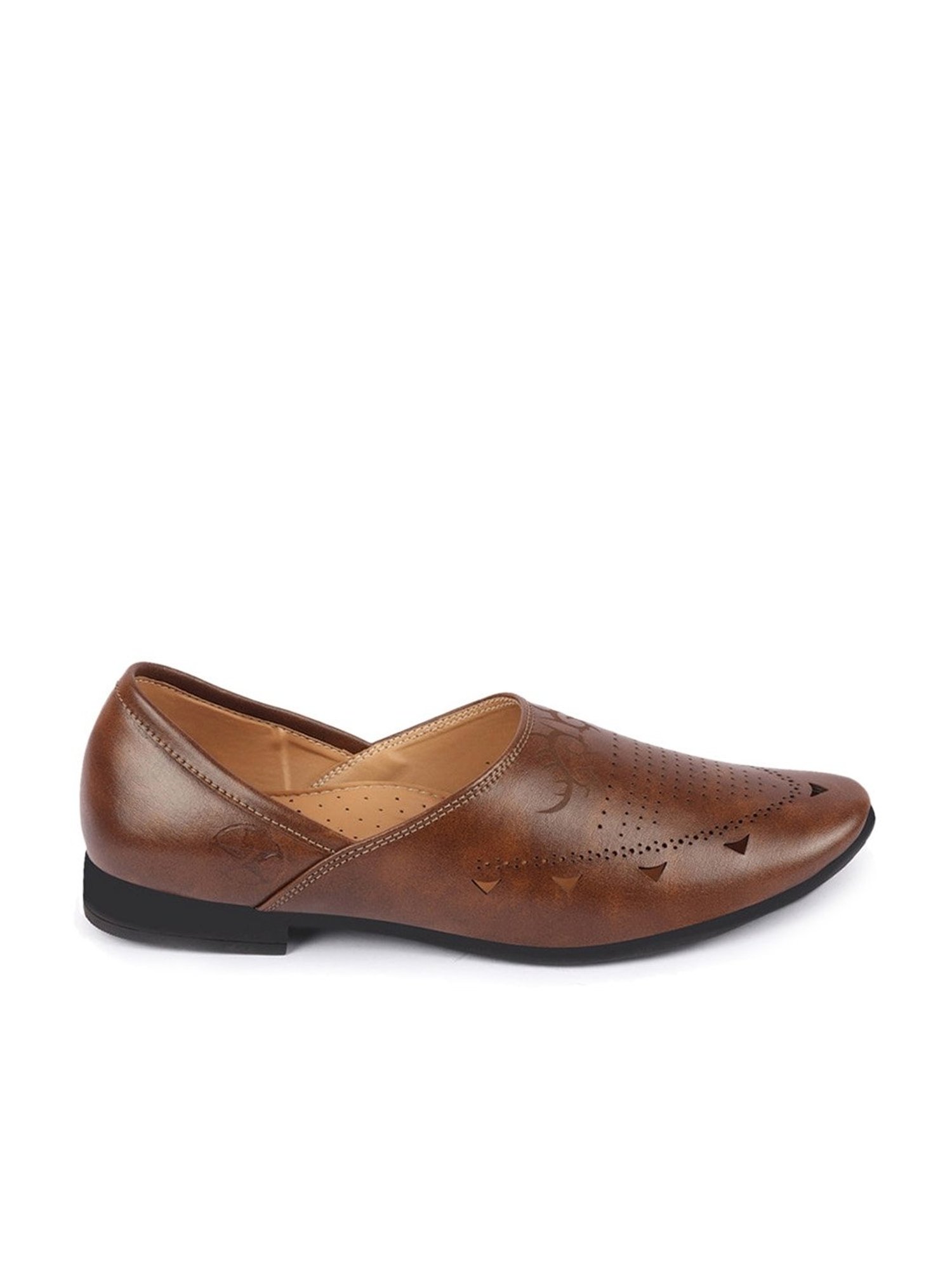 Fausto Men's Brown Ethnic Juttis