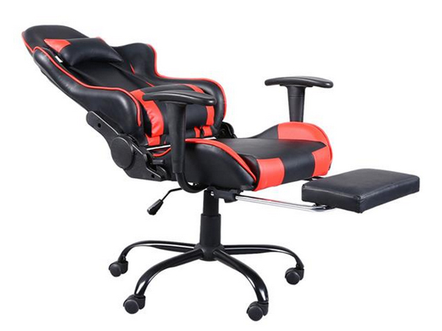 Hilinston Ergonomic Office Chair PC Gaming Chair Racing Chair for Gaming,Computer Chair,E-Sports Chair with High-Back,Adjustable Headrest and Lumbar Support,Red,GC01