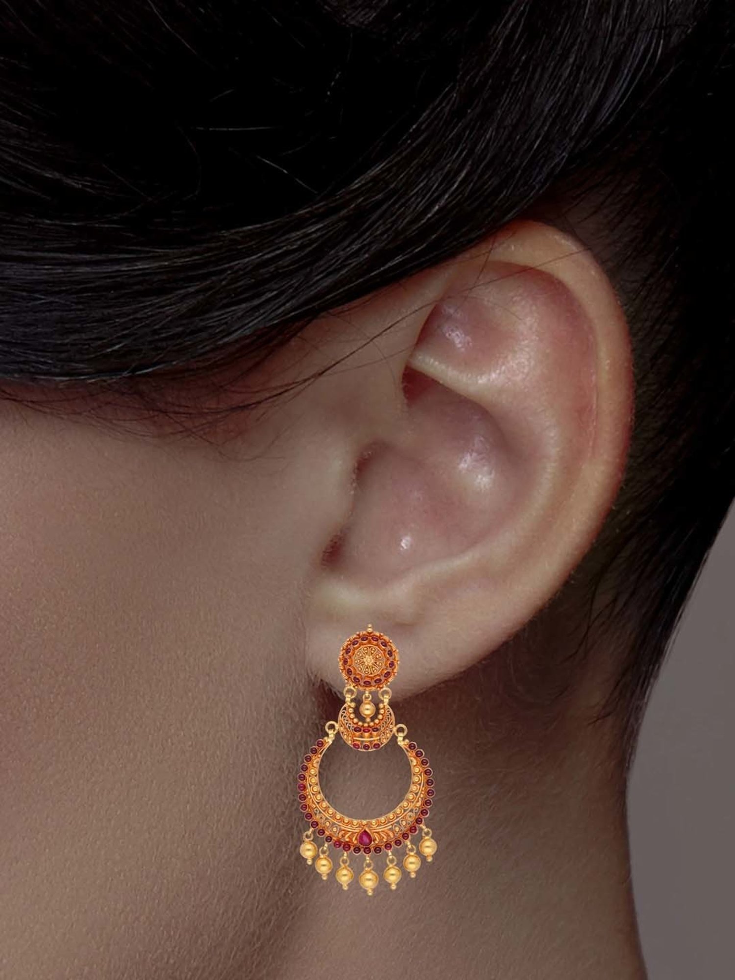 CKC Timeless Plain Gold Chandbali Eardrops