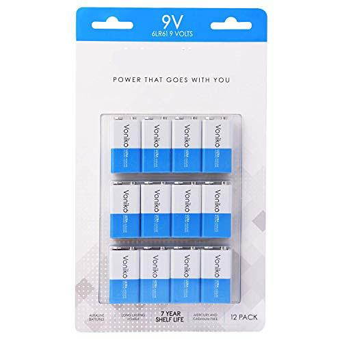Ultra Alkaline 9V Batteries 12 Pack 7 Year Shelf Life 69 Times The Power As Carbon Batteries | 9 Volt Battery 9 V Battery