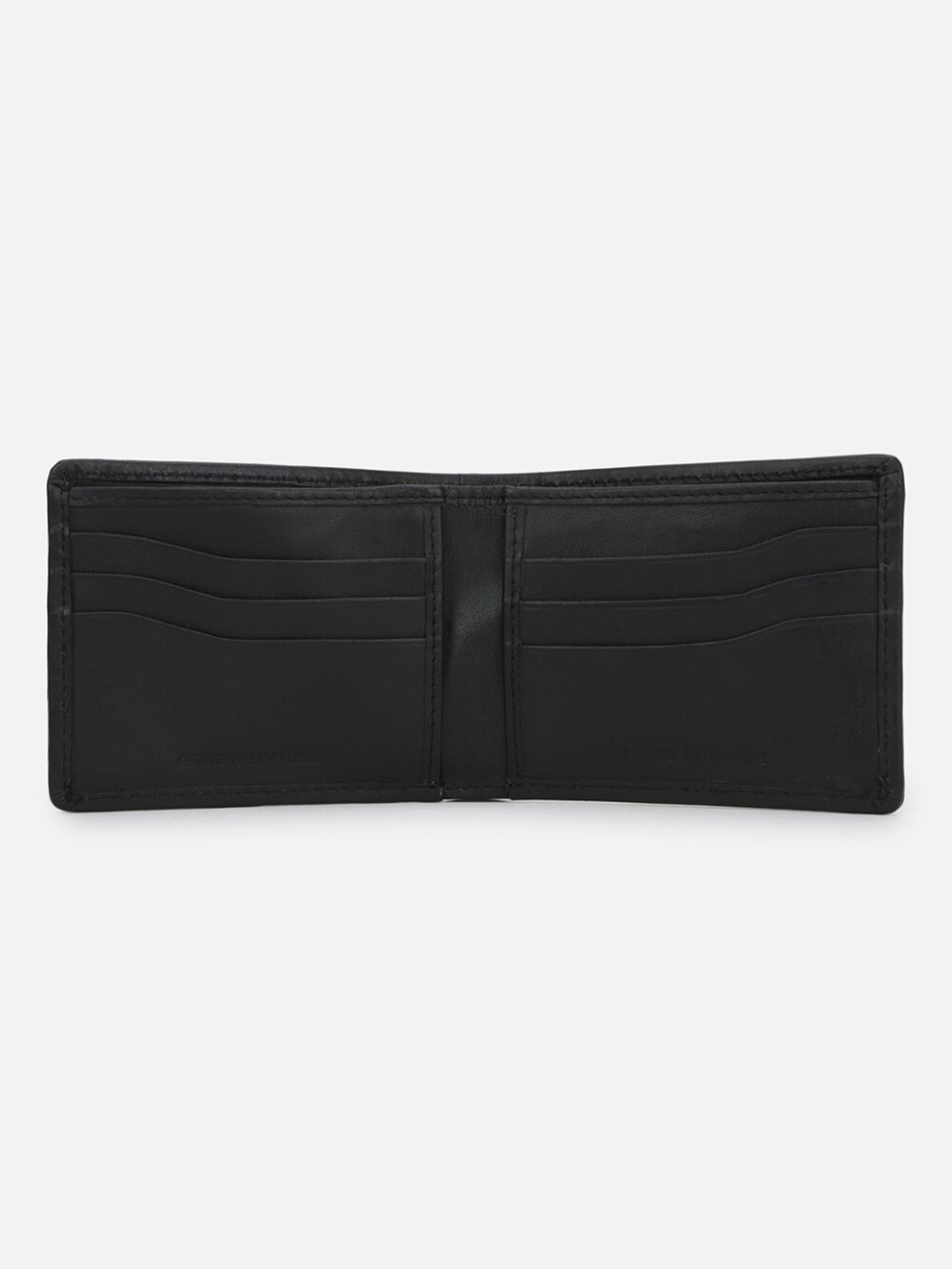 Louis Philippe Grey Leather Paneled Bi-Fold Wallet
