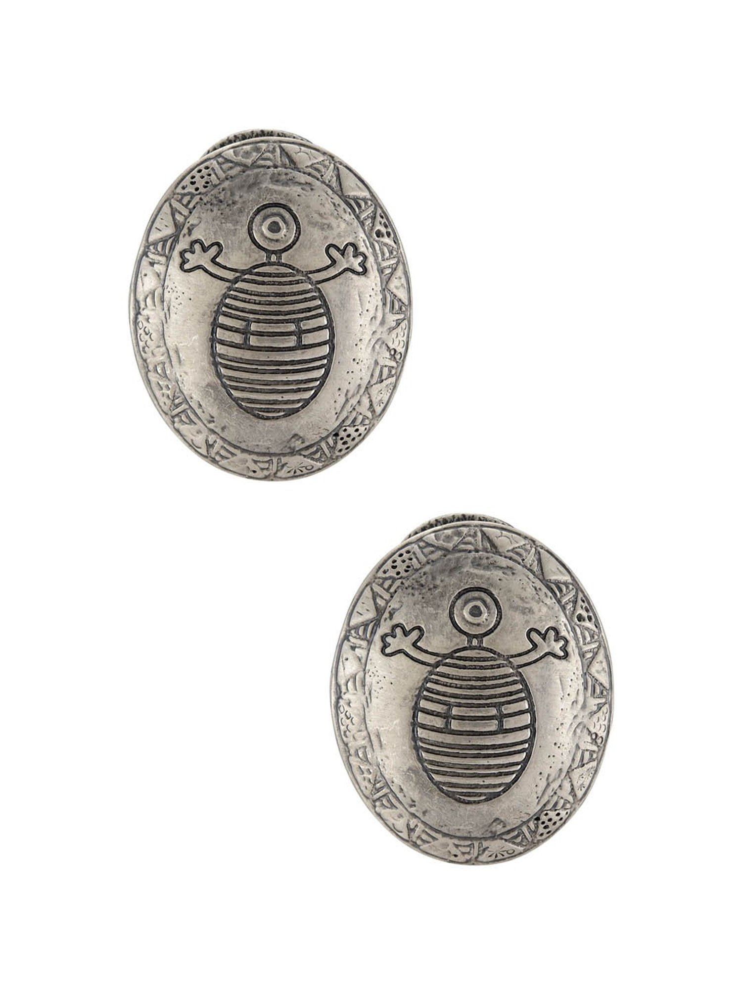 Tribe Amrapali Silver-Plated Tribal Doll Masaba Stud Earrings