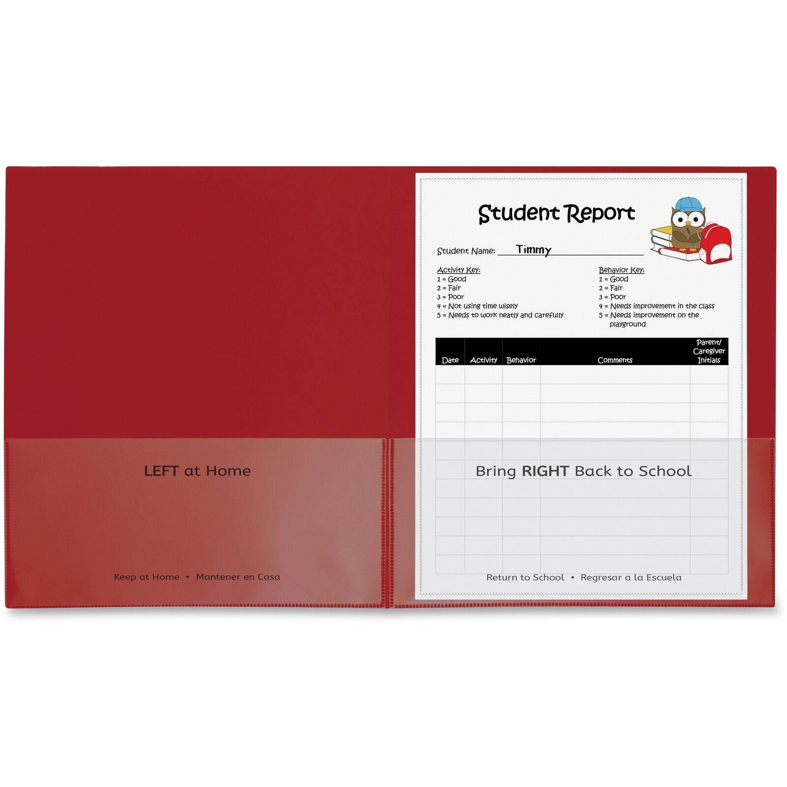 C-Line Classroom Connector Folders 9'x11-3/4" 25/BX Red 32004
