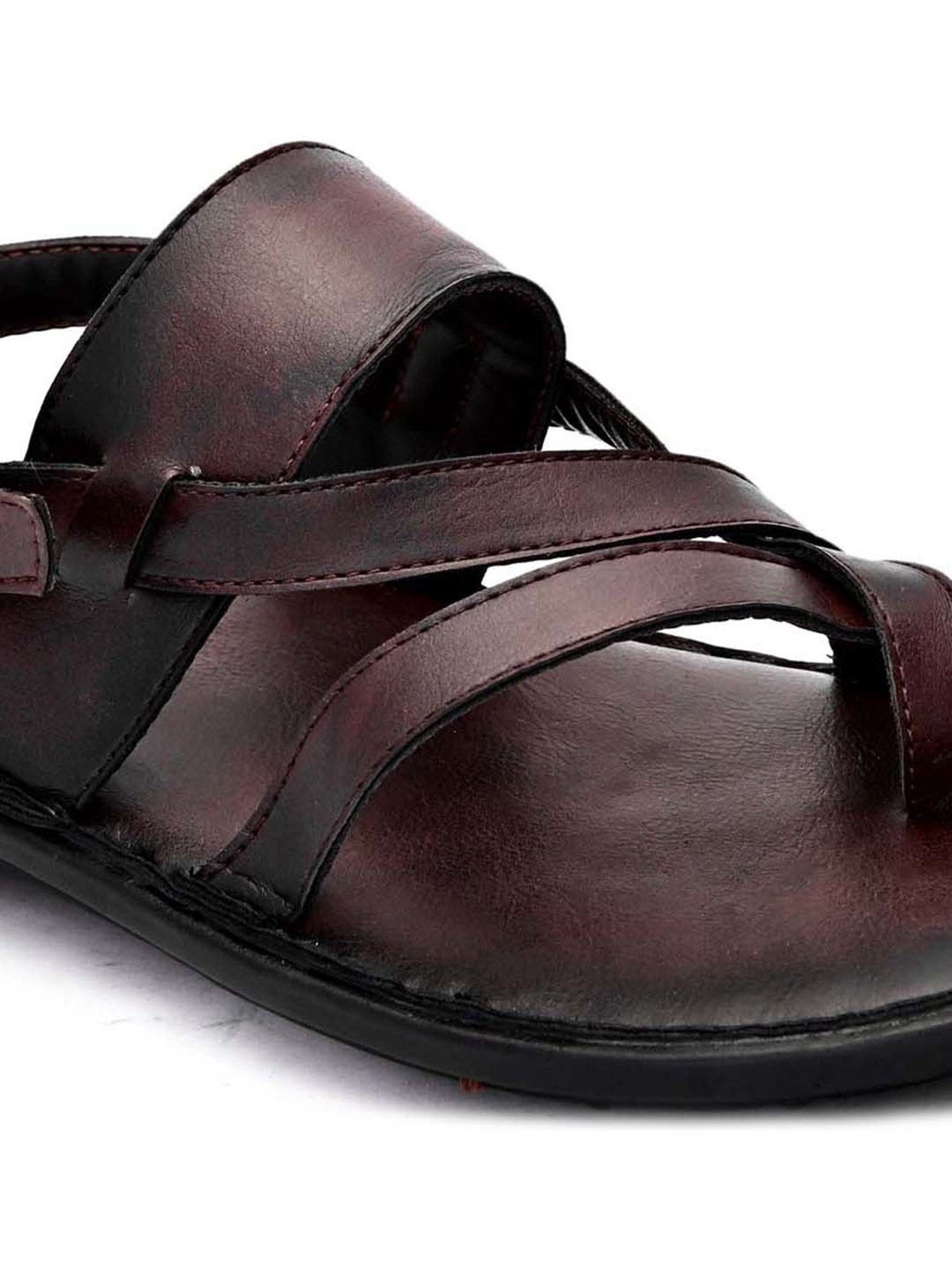 Hydes N Hues Men's Umber Brown Back Strap Sandals