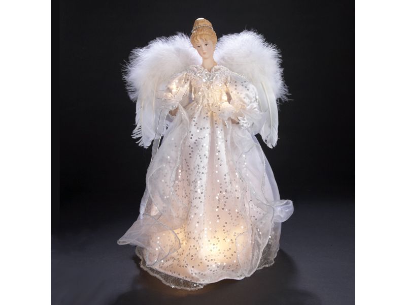 J. Hofert Co 9.5" Lighted Clear Constant Wide Angle 5 Point Star Christmas Tree Topper - Multicolor LED lights