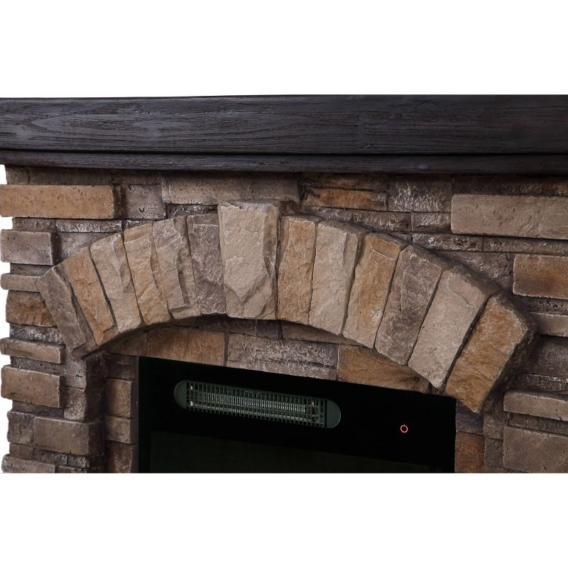 36" Freestanding Electric Fireplace Tan - Home Essentials