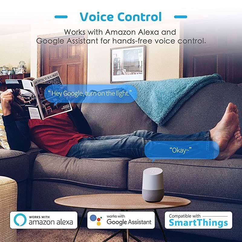 Smart Power Strip Compatible with Apple HomeKit Siri Alexa Google Home and SmartThings WiFi Surge Protector with 3 AC Outlets 4 USB Ports and 6ft Extension Cord Voice and Remote Control