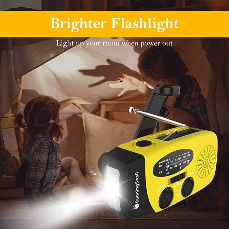 Upgraded Version  Emergency Hand Crank Self Powered AMFM NOAA Solar Weather Radio with LED Flashlight Emergency Power Bank for iPhoneSmartphone 088Y