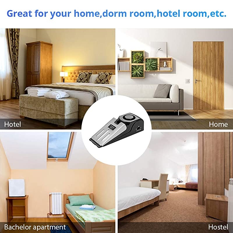 Upgraded Door Stop Alarm 3-Pack, Door Stoppers Security Alarm with 120 dB - Great Gift for Traveling Hotel Home Apartment Door Stopper Security Tools