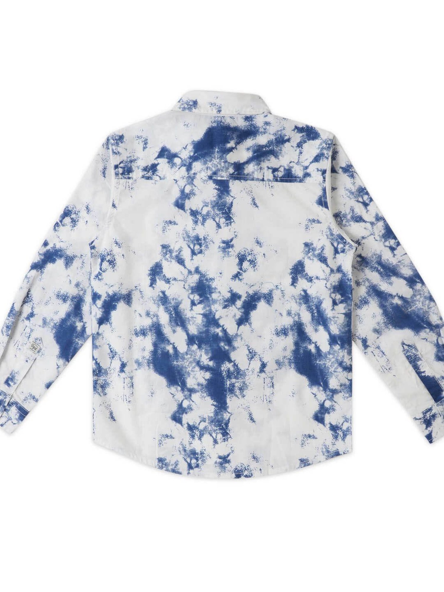Pepe Jeans Kids White & Blue Tie Dye Full Sleeves Shirt