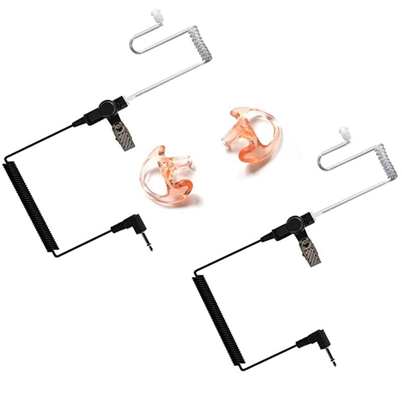 35mm Police Listen Only Acoustic Tube Earpiece with One Pair Medium Earmolds for Speaker Mics