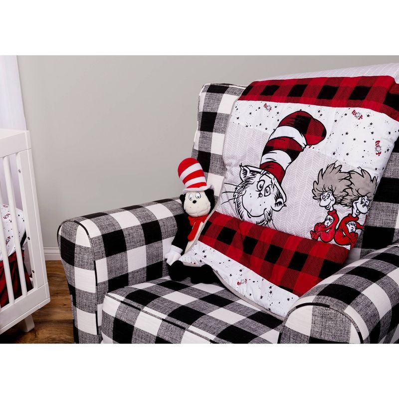 Dr. Seuss Lumberjack Cat in the Hat 5 Piece Crib Bedding Set