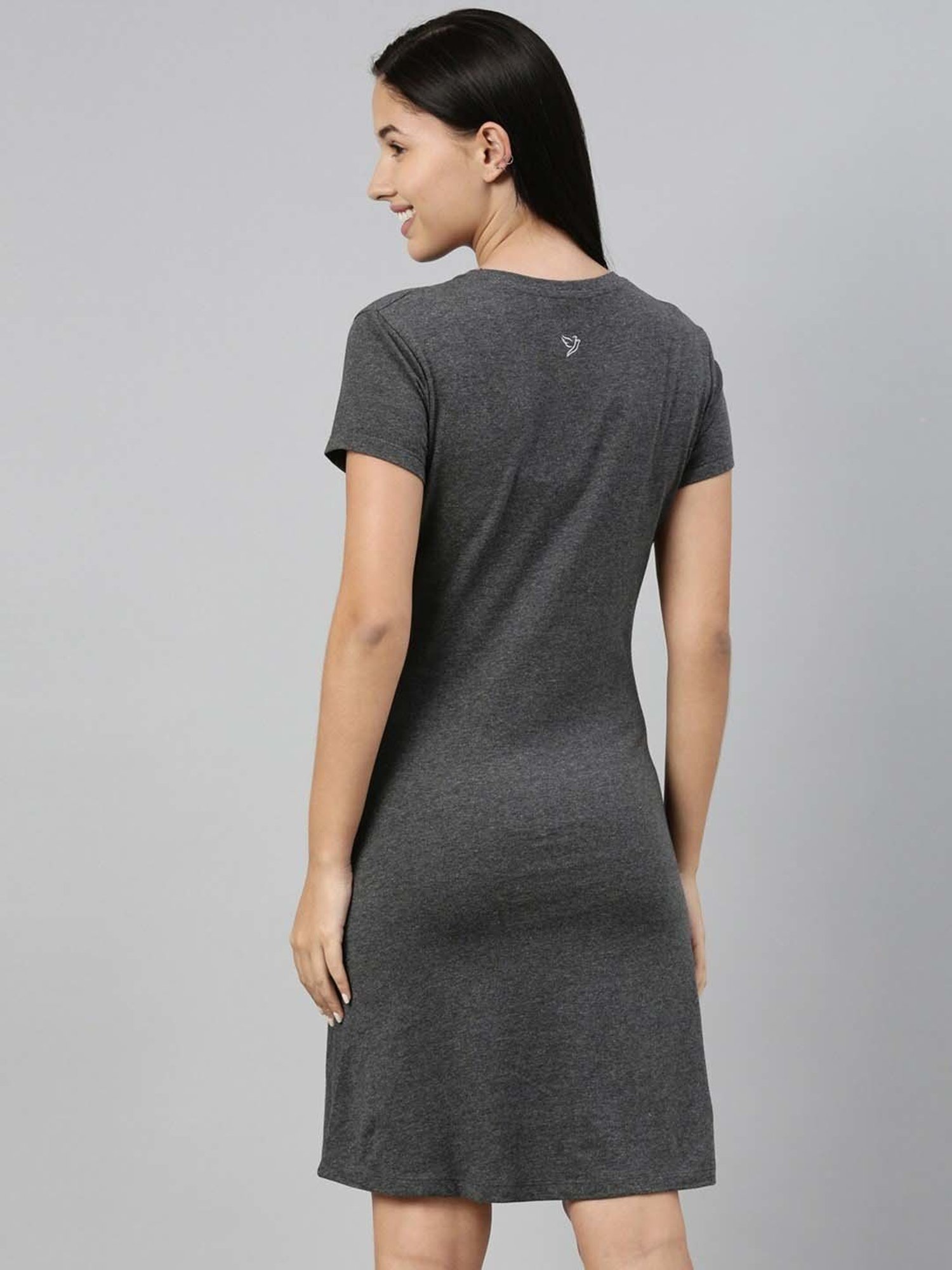 TWIN BIRDS Grey Printed Sleep Tee