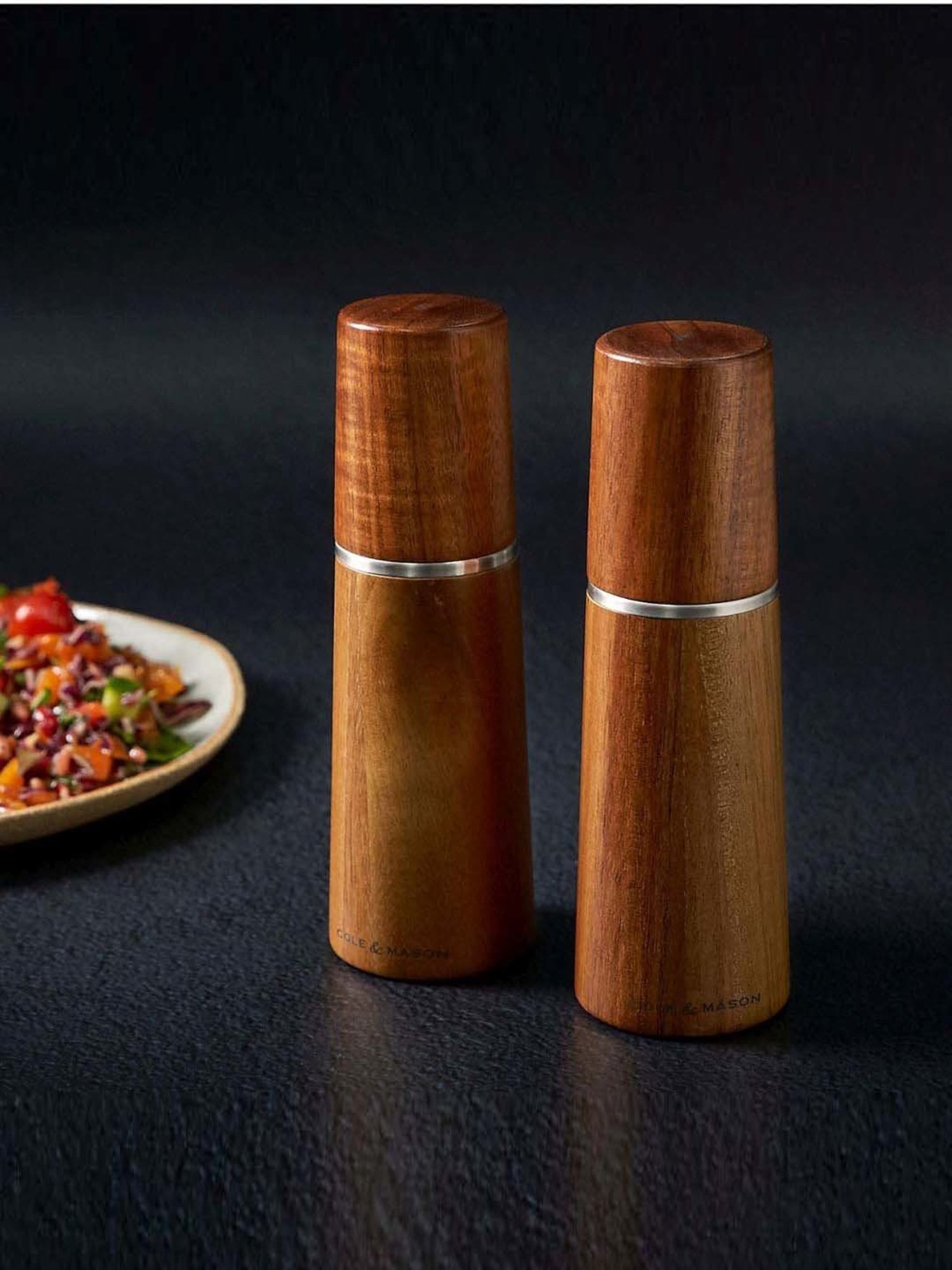 Cole & Mason Marlow Brown Acacia Wood Salt & Pepper Mill - Set of 2