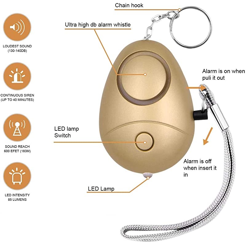 Safe Sound Personal Alarm 6 Pack 140DB Personal Security Alarm Keychain with LED Lights Emergency Safety Alarm for Women Men Children Elderly