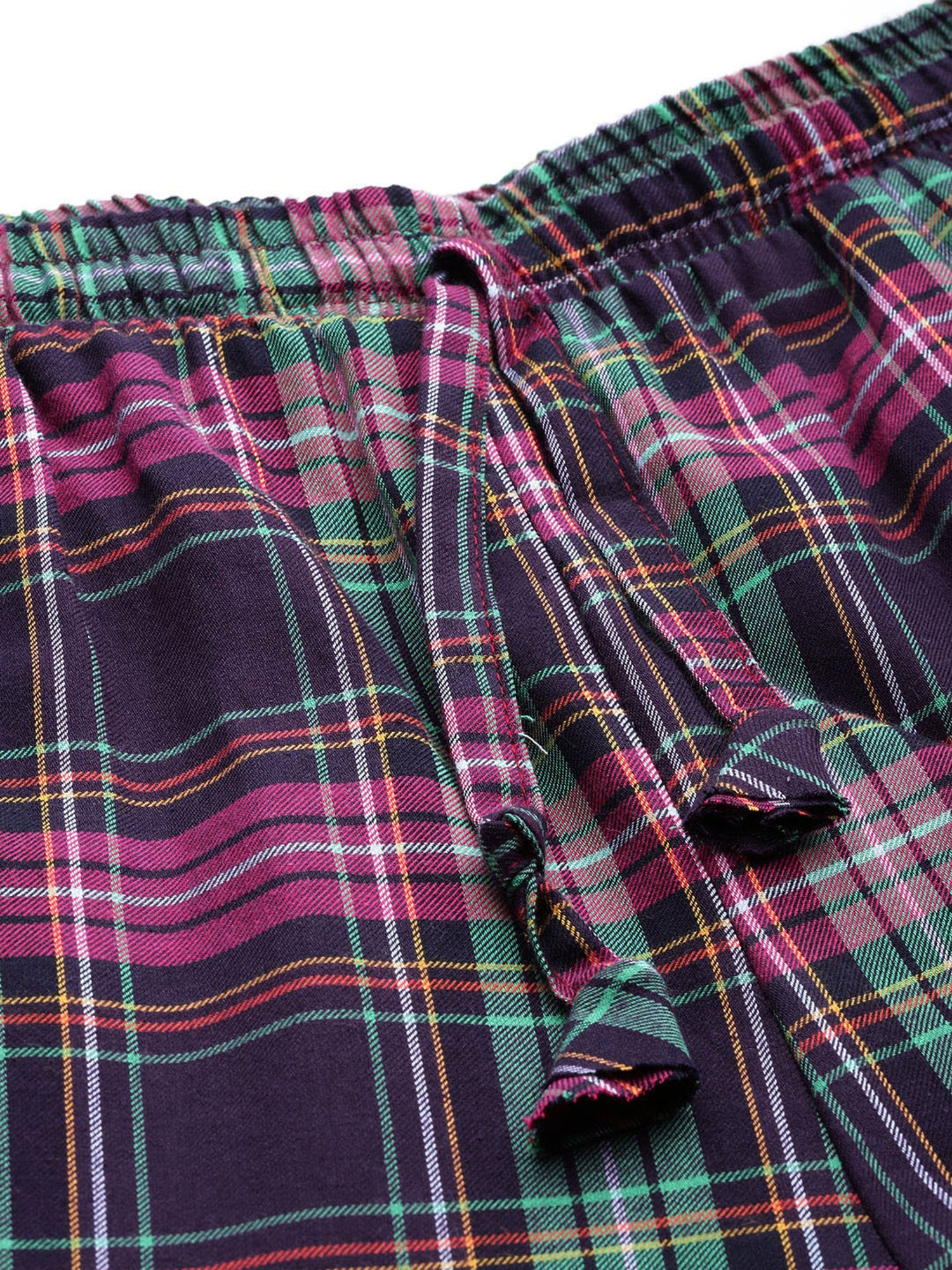 One Femme Purple Check Pyjamas