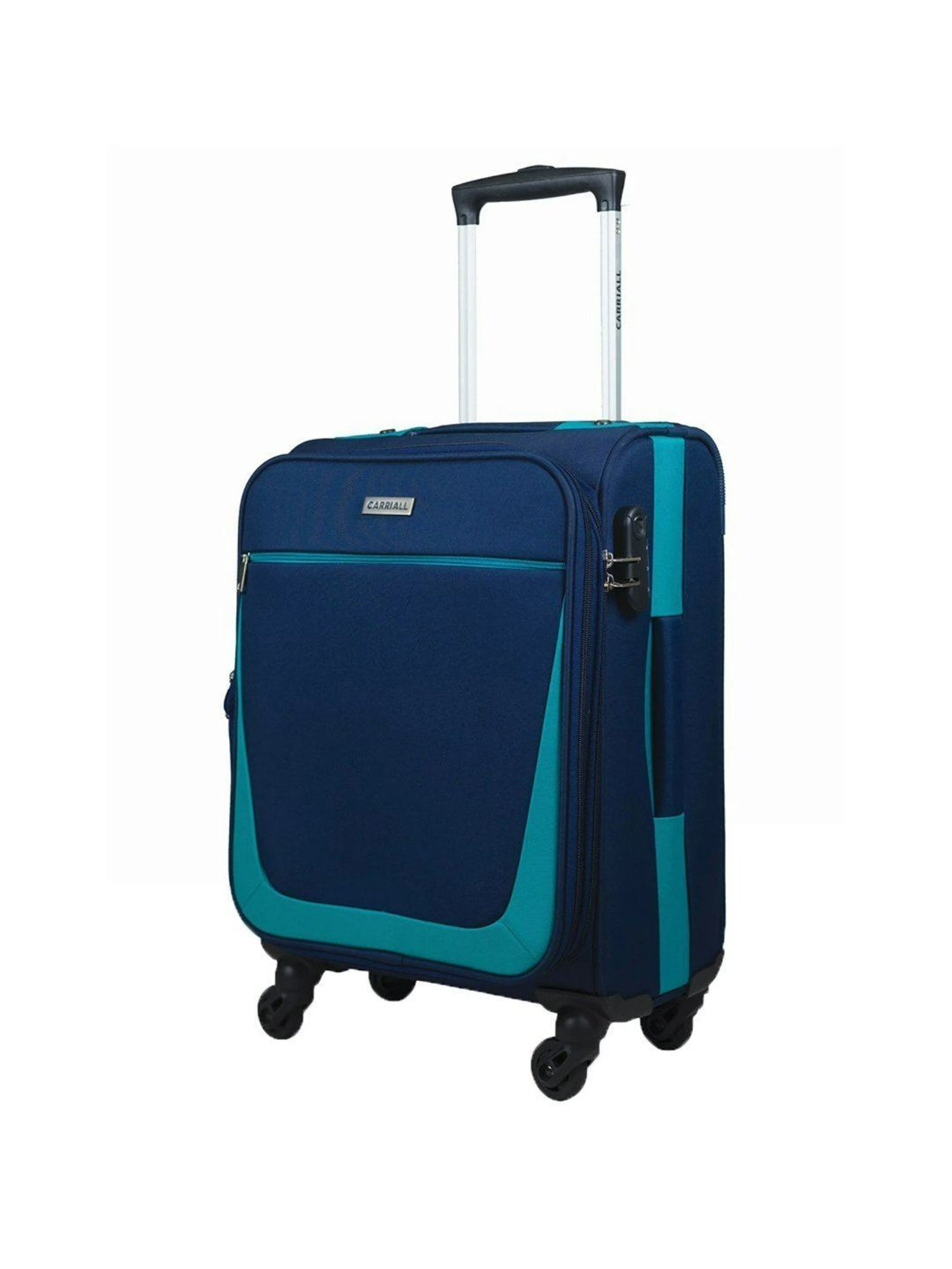 Carriall Navy 4 Wheel Small Soft Cabin Trolley - 36 cm